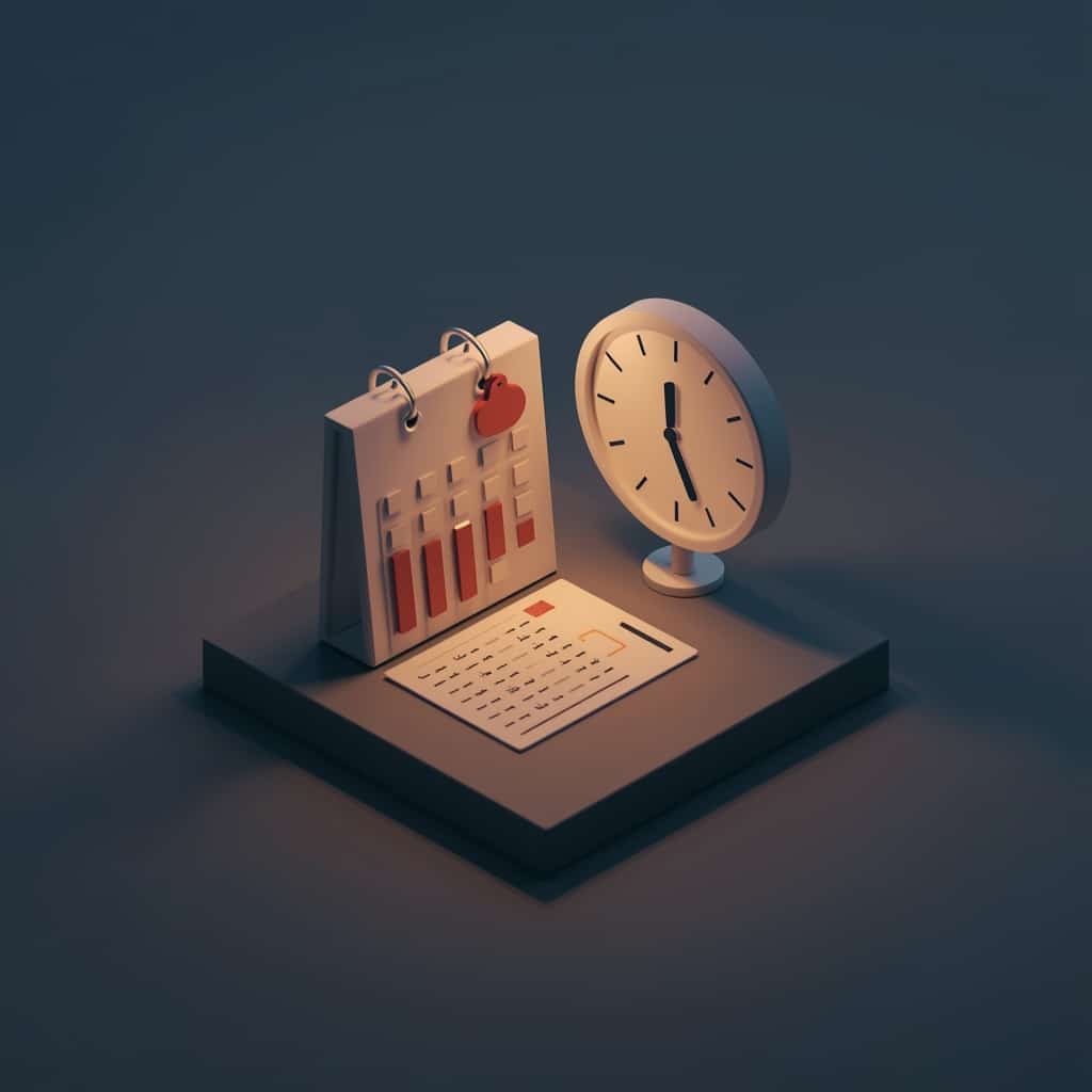 Calendar with red markings and a clock – payment deadlines
